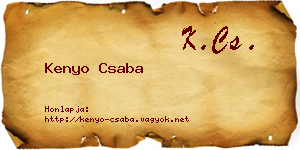 Kenyo Csaba névjegykártya